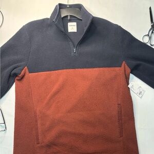 Sonoma Men's Zip Up Sweater - Black and Brown